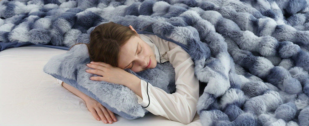 Faux Rabbit Fur Throw Blanket ¨C Ultra-Soft Plush Fleece for Bed, Couch, Sofa & Travel, All Season, 11 Colors, Throw to King Size