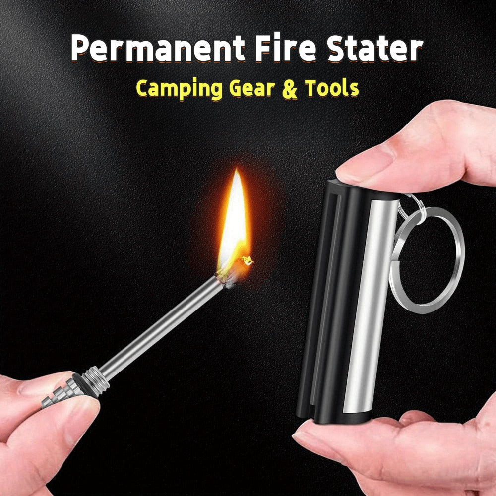 Metal Match Kerosene Lighter 10pcs, Emergency Survival Matches Multi-Functional Keychain Fire Starter for Outdoor Camping Hiking Survival Gear, Windproof Reusable Fire Starting Tools ¨C No Lighter Fuel Included