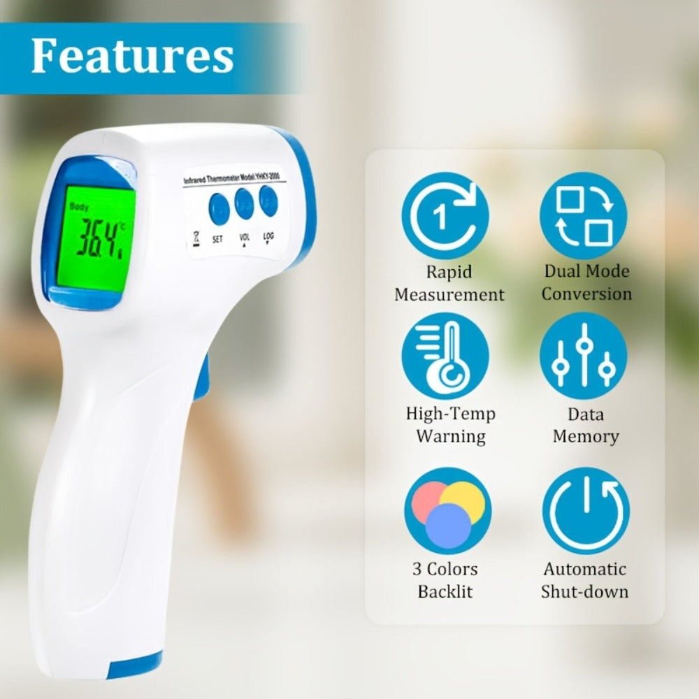 Non-Contact Forehead Thermometer Digital Infrared ¨C 1-Second Instant Reading, Fever Alarm, 3-in-1 Forehead & Object Mode, FSA HSA Eligible, Silent & Memory Mode, 3 Backlights