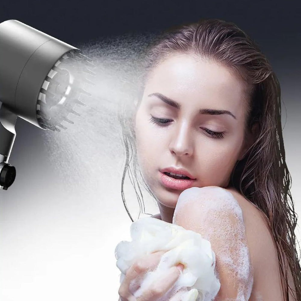 Filtered Handheld Shower Head High Pressure 4 Spray Modes ON/OFF Switch with Hose 5 Filter Elements Pet Shower