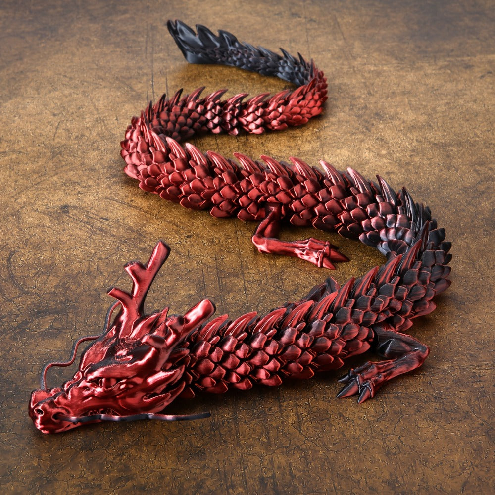 3D Printed Dragon 35.4 Inch with Flexible Joints ¨C Articulated Poseable Dragon Figurine for Car Dashboard, Home Decor & Desk Display, Perfect for Christmas, Halloween & Birthday Gifts