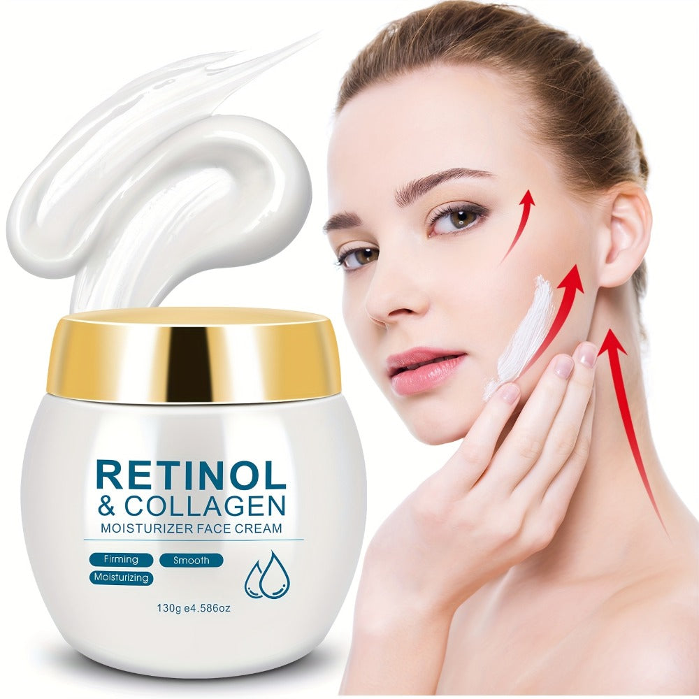 Retinol & Collagen Moisturizer Face Cream with Hyaluronic Acid & Vitamin E, Hydrating Firming Anti-Aging Day & Night Cream for All Skin Types, Hypoallergenic Neck & Face Moisturizer ¨C 130g