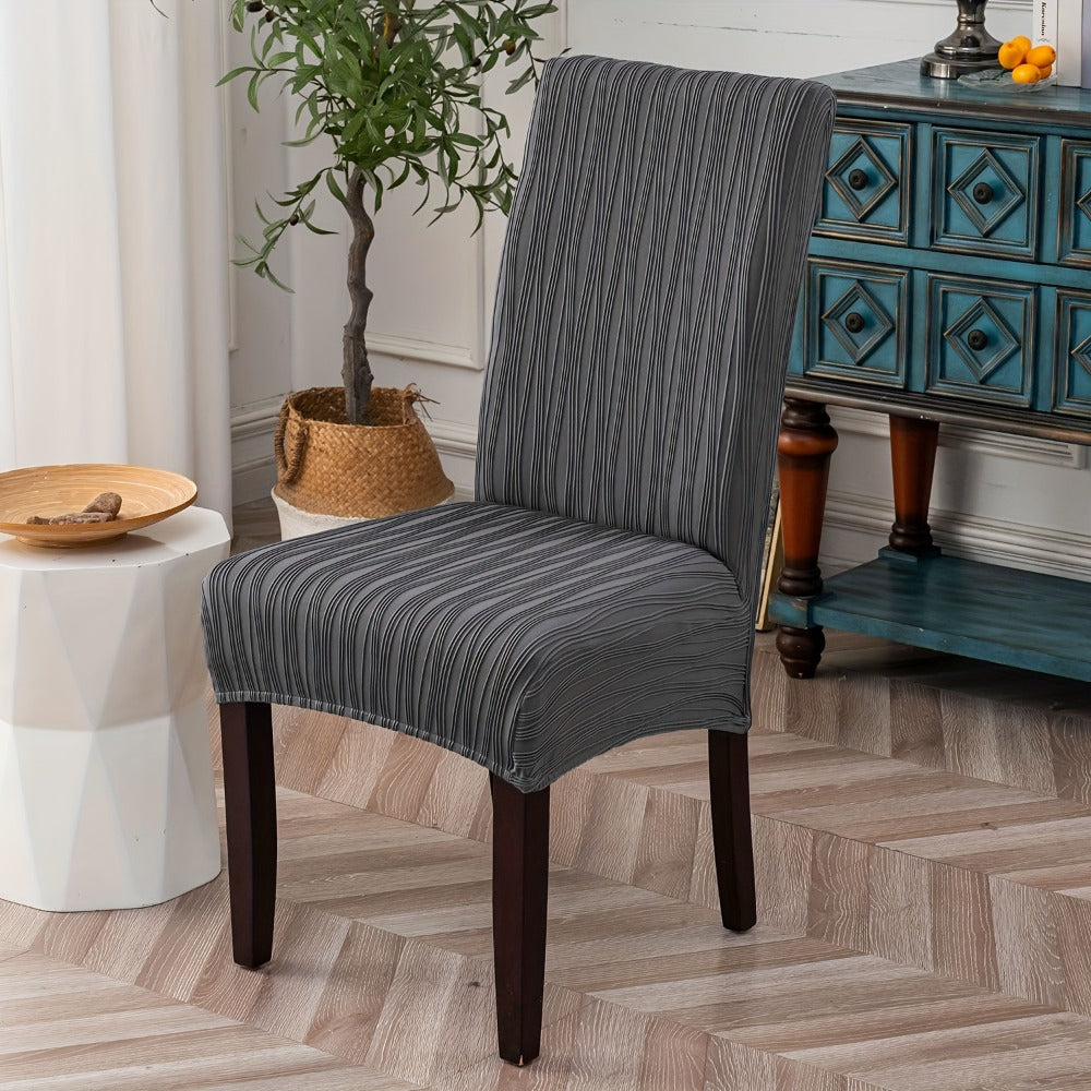 Dining Chair Covers Stretch Slipcovers Set of 4 or 6, Stain Resistant Removable Washable Chair Protector for Home Kitchen Restaurant Wedding, Spandex Jacquard Fabric, 7 Colors Available