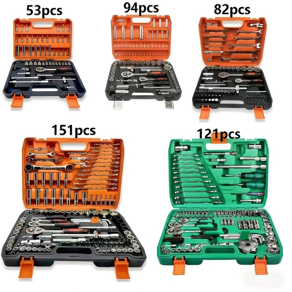 Premium Stainless Steel Repair Tool Kit 55/82/94/121PCS ¨C Complete Automotive & Home Repair Set | Multi-Function Hand Tools | No Charging Required | Easy to Use | Perfect Gift for Men