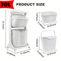 Rolling Laundry Hamper Cart with Wheels Multi-Tier | Large Capacity Laundry Basket with Removable Baskets | Wheeled Laundry Organizer for Laundry Room Bathroom Bedroom