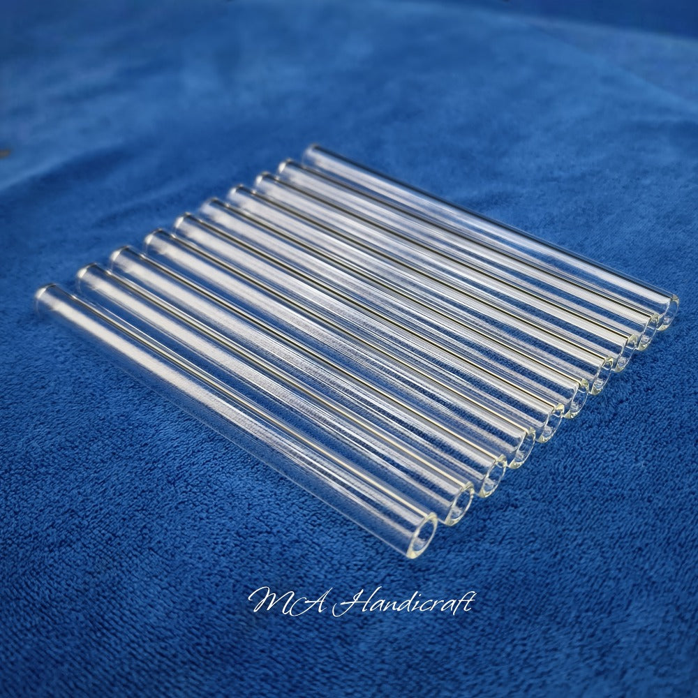 Borosilicate Glass Straws 10pcs Reusable Clear 12mm Wide, Heat Resistant 150¡ãC Dishwasher Safe, Glass Drinking Straws for Hot Cold Drinks Coffee Tea Smoothies Juice, 3 Sizes Available