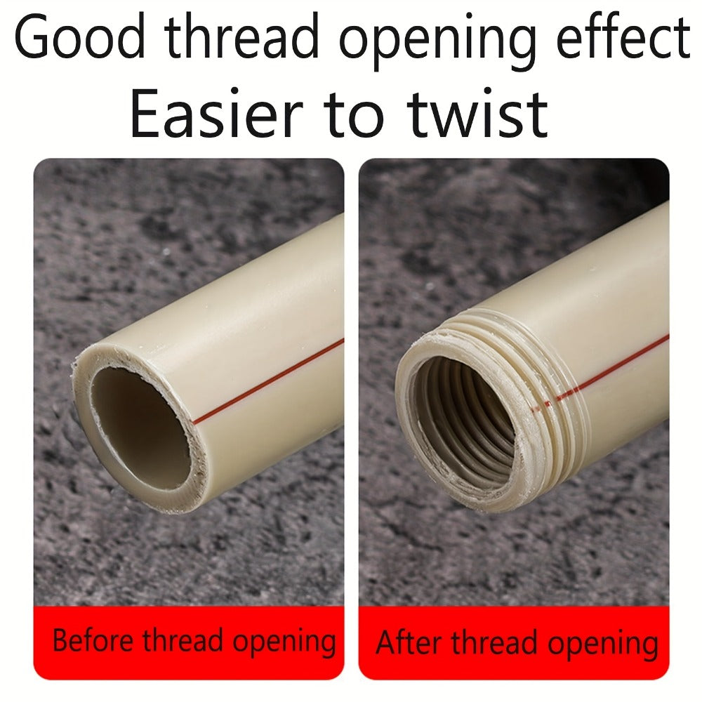 Pipe Thread Cutting Tool ¨C High-Speed Steel Electric Drill Compatible PVC & Steel Pipe Threader, Inside & Outside Threading for 1/2¡± & 3/4¡± Pipes, Professional Plumbing & DIY Kit