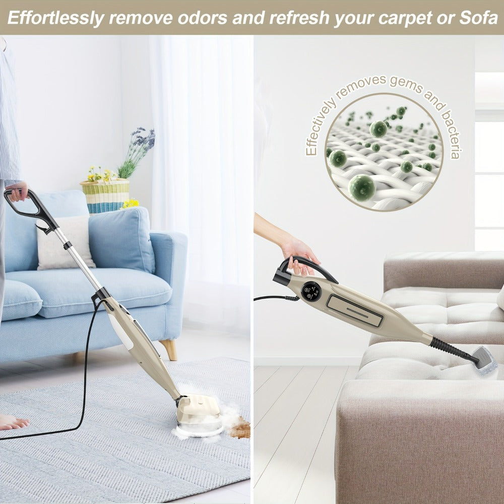 Steam Mop 10-in-1 Spinning Rotating Mop Pads with Steam Blaster Technology - 3 Steam Modes, LED Headlights, Lightweight Spin Mop for Hard Floor, Laminate & Marble, Washable Pads, VM6 Pro Series
