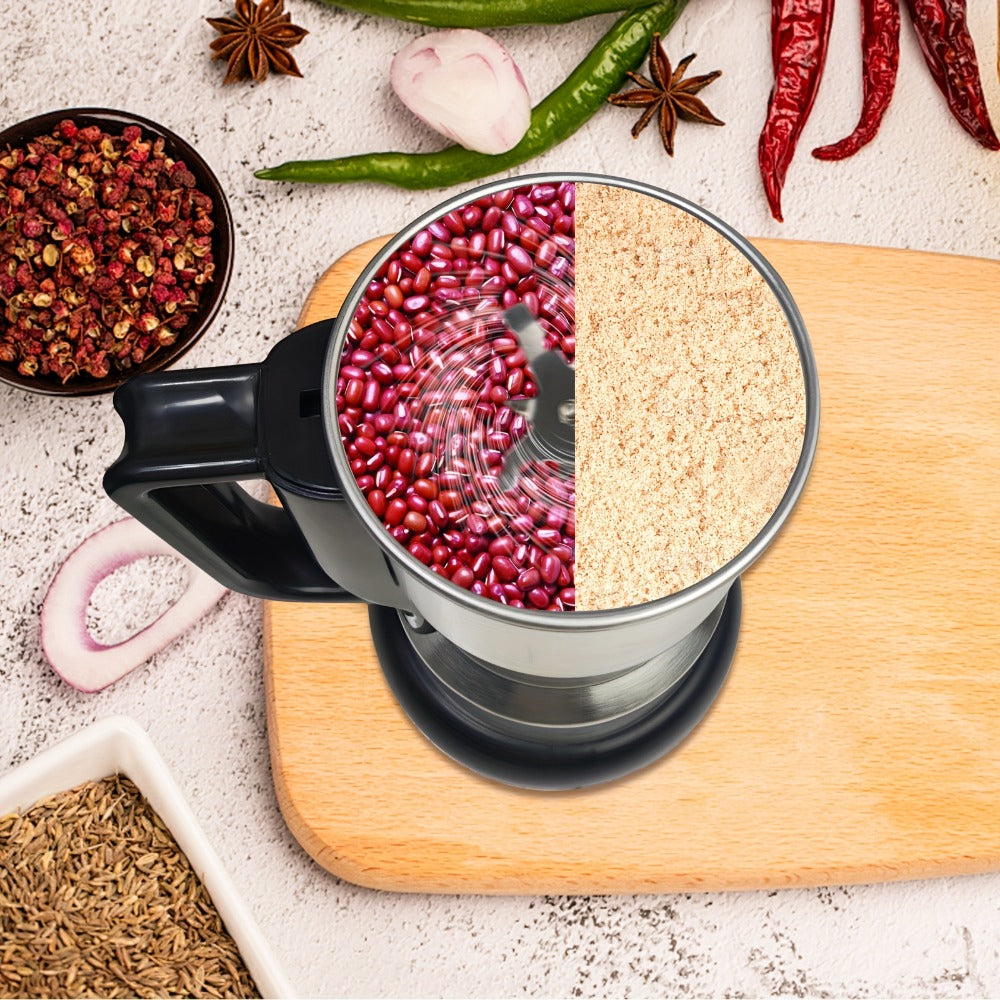 Coffee Bean Grinder 300W 8-Blade Stainless Steel 400g 14oz Large Capacity Up to 36 Cups 10-Second Fast Grinding Spice Grain Nut Dry Food Processor One-Touch Button