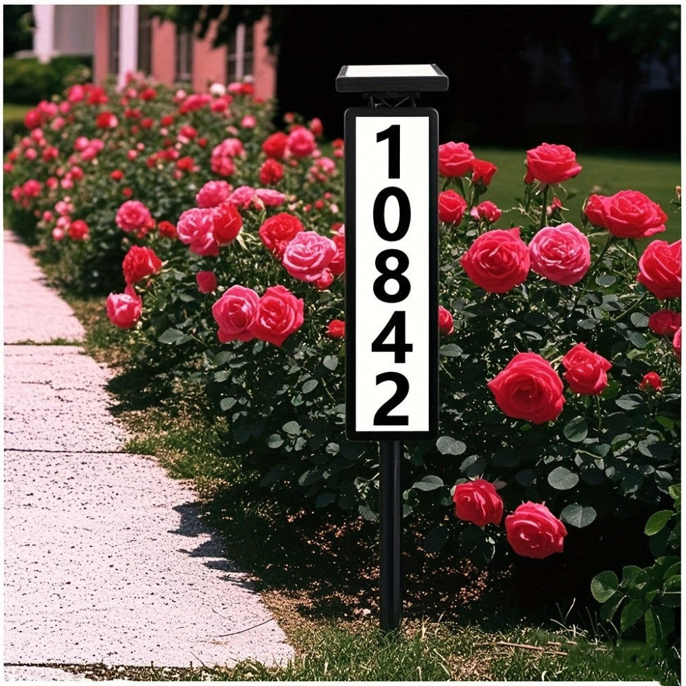 Solar House Number Light LED ¨C DIY Address Sign with 38 LEDs, Switchable Warm & Cool White, IP44 Weatherproof, 270¡ã Solar Panel, Auto On/Off for Home, Yard, Farm & Garden