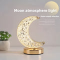 Crystal Touch Table Lamp Rechargeable ¨C Moon & Star Dimmable LED Night Light with 3-Color Modes for Bedroom, Living Room & Christmas Decoration