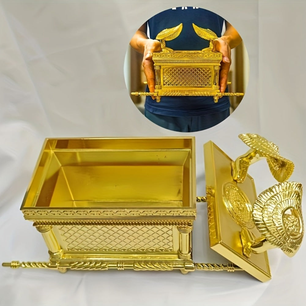 Ark of the Covenant Figurine ¨C Golden Artisan Tabletop Statue, Spiritual Religious Decor for Home & Office, Hanukkah, Easter & Ramadan Gift Ornament, Indoor Outdoor Display, Medium & Large