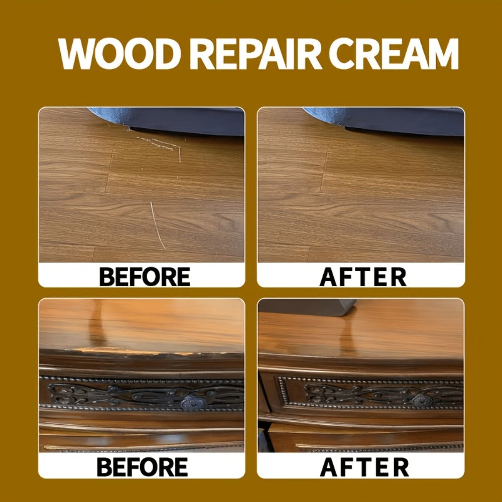 Wood Repair Paste Filler - Furniture Scratch Crack Restore Agent for Doors Cabinets Tables Chairs Floors - Color Restoring Wood Putty Easy Apply Fast Dry Surface Repair Kit