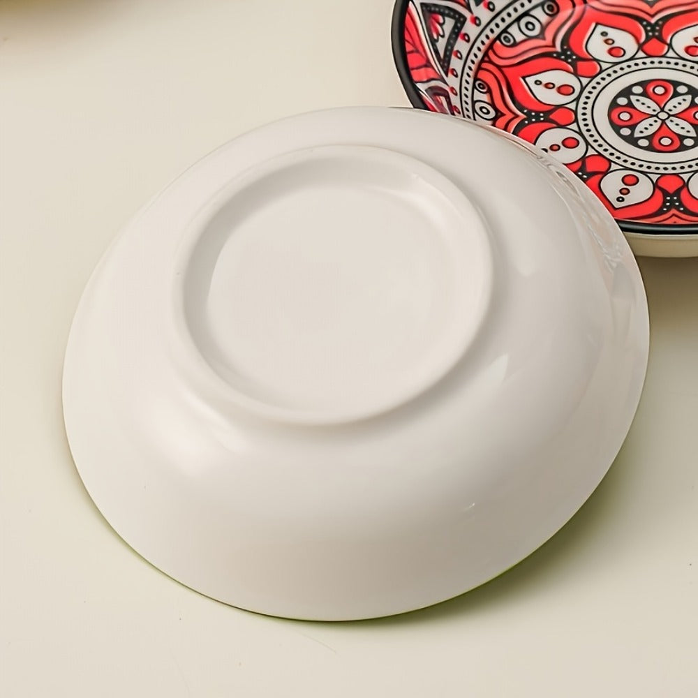 Dipping Sauce Dish Set 10/12 Piece Bohemian Ceramic ¨C Colorful Small Plates for Soy Sauce Vinegar Spices Condiments Sushi Bar Restaurant Kitchen Party Boho Snack Seasoning Plate