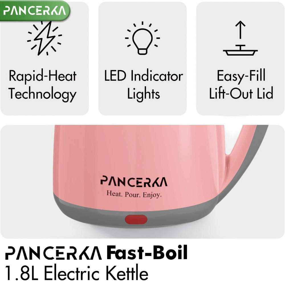 Hot Water Boiler Electric Kettle 1.8L Stainless Steel Fast Boiling Auto Shut-Off Countertop Instant Kettle for Coffee Tea Maker Pink White