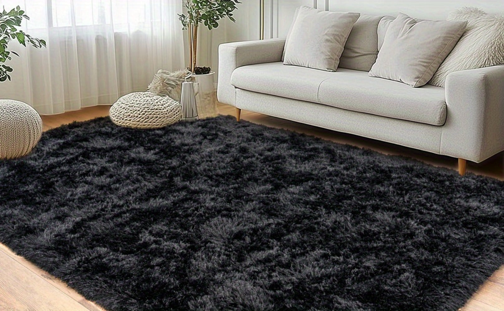 Fluffy Shag Area Rug 8x10 Feet ¨C Ultra Soft Plush Non-Slip Large Living Room Rug, Fuzzy Bedroom Carpet for Teen Dorm, Study Room & Home Decor ¨C Multiple Colors