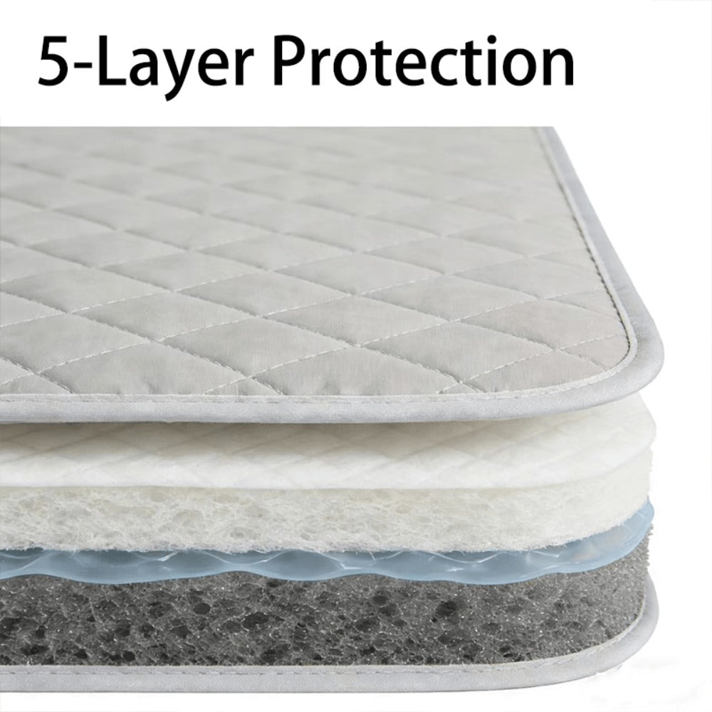Washable Leak-Proof Mattress Protector for Seniors - Breathable Mesh Polyester, Urinary Incontinence & Bedwetting Pad | Twin, Full, Queen, King