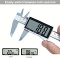 Digital Caliper 0-6 Inch 150mm, Stainless Steel Vernier Caliper with LCD Display, Inch/Metric Conversion, Precision Measuring Tool for Woodworking Jewelry Machinist