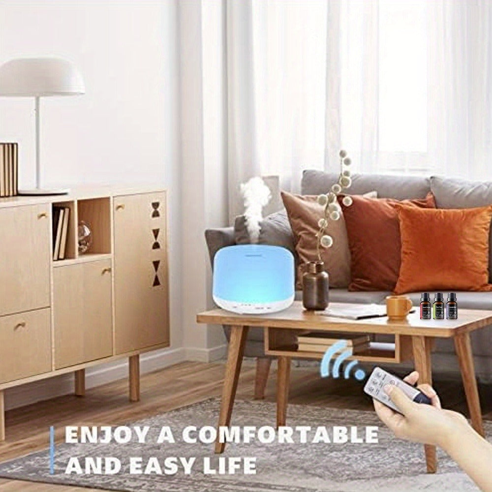 Remote Control Aroma Diffuser 300ml ¨C Humidifier & Mood Light with 6 Premium Essential Oils, Large Capacity 16.91oz Aromatherapy Diffuser for Bedroom, Office & Home, Gift Set