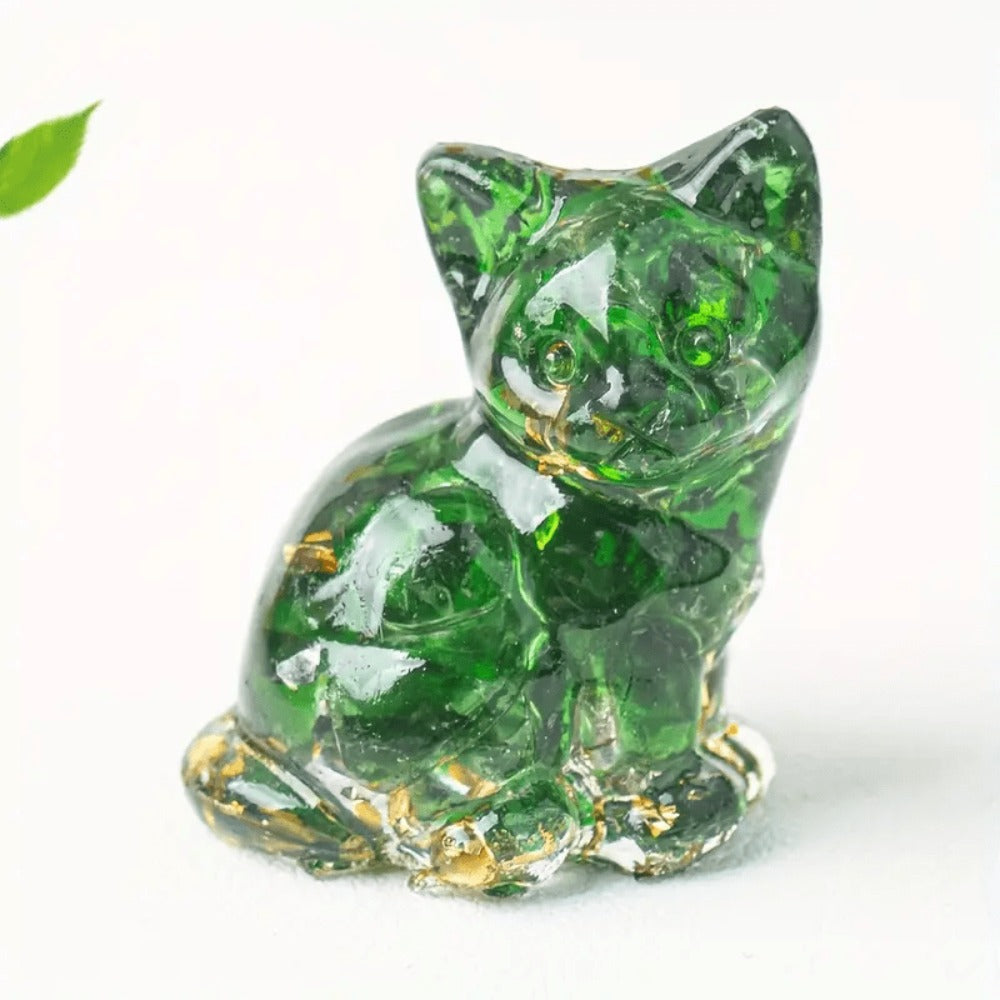Crystal Resin Standing Cat Figurines Set of 8 ¨C Collectible Spiritual Cat Ornaments for Home Decor, DIY Jewelry, Garden Party & Holiday Gift Decoration
