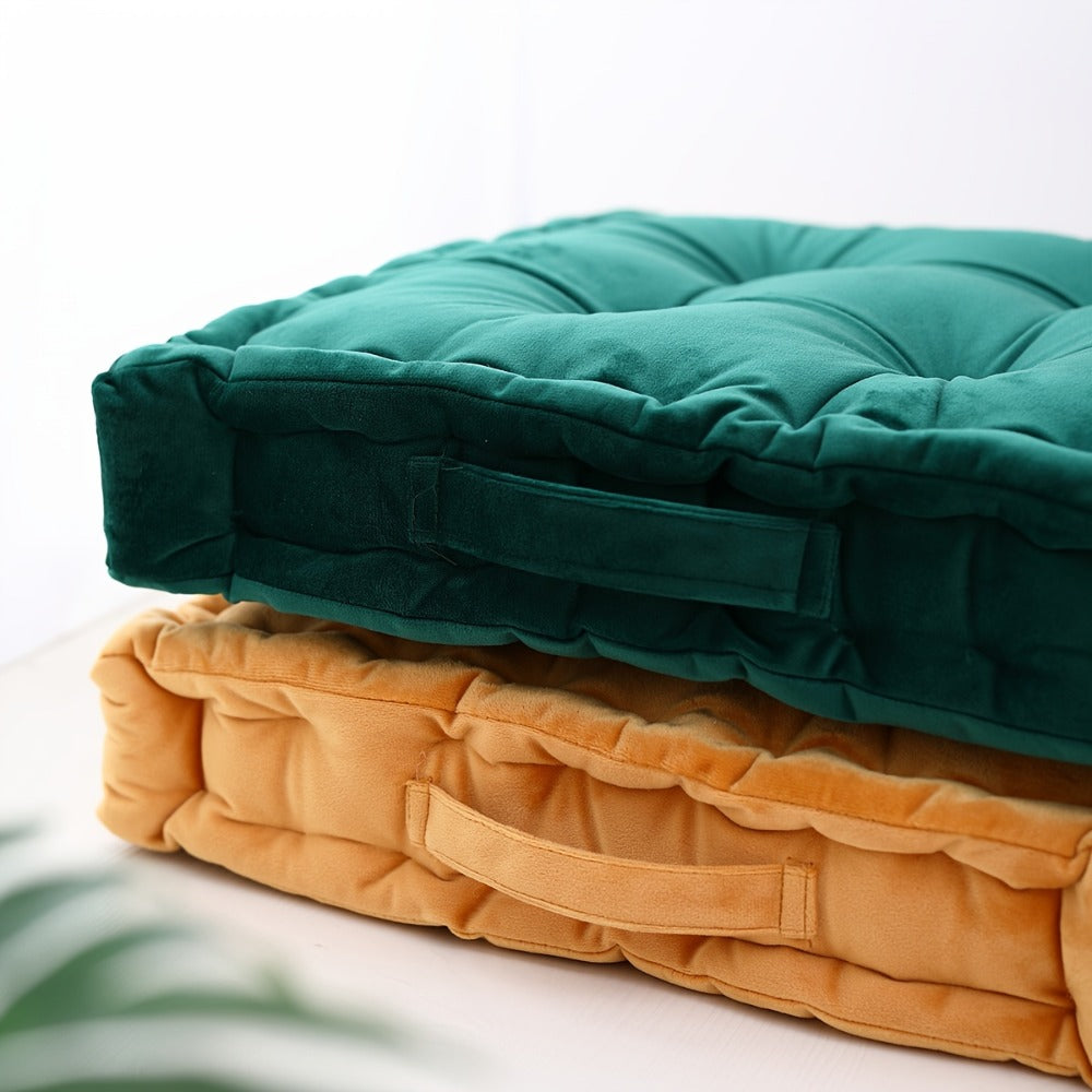 Square Flannel Floor Cushion Thickened Futon Meditation Mat Chair Seat Pad Bay Window Pillow All Season Indoor Sitting Cushion Zafu Yoga Mat