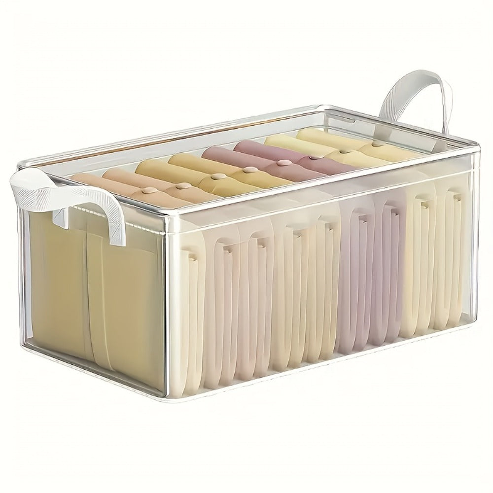 6pcs Foldable Storage Box with Steel Frame ¨C Transparent PVC Stackable Organizer for Clothes, Blankets & Cosmetics | Waterproof Under Bed Storage