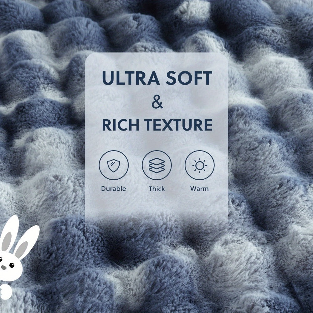 Faux Rabbit Fur Throw Blanket ¨C Ultra-Soft Plush Fleece for Bed, Couch, Sofa & Travel, All Season, 11 Colors, Throw to King Size