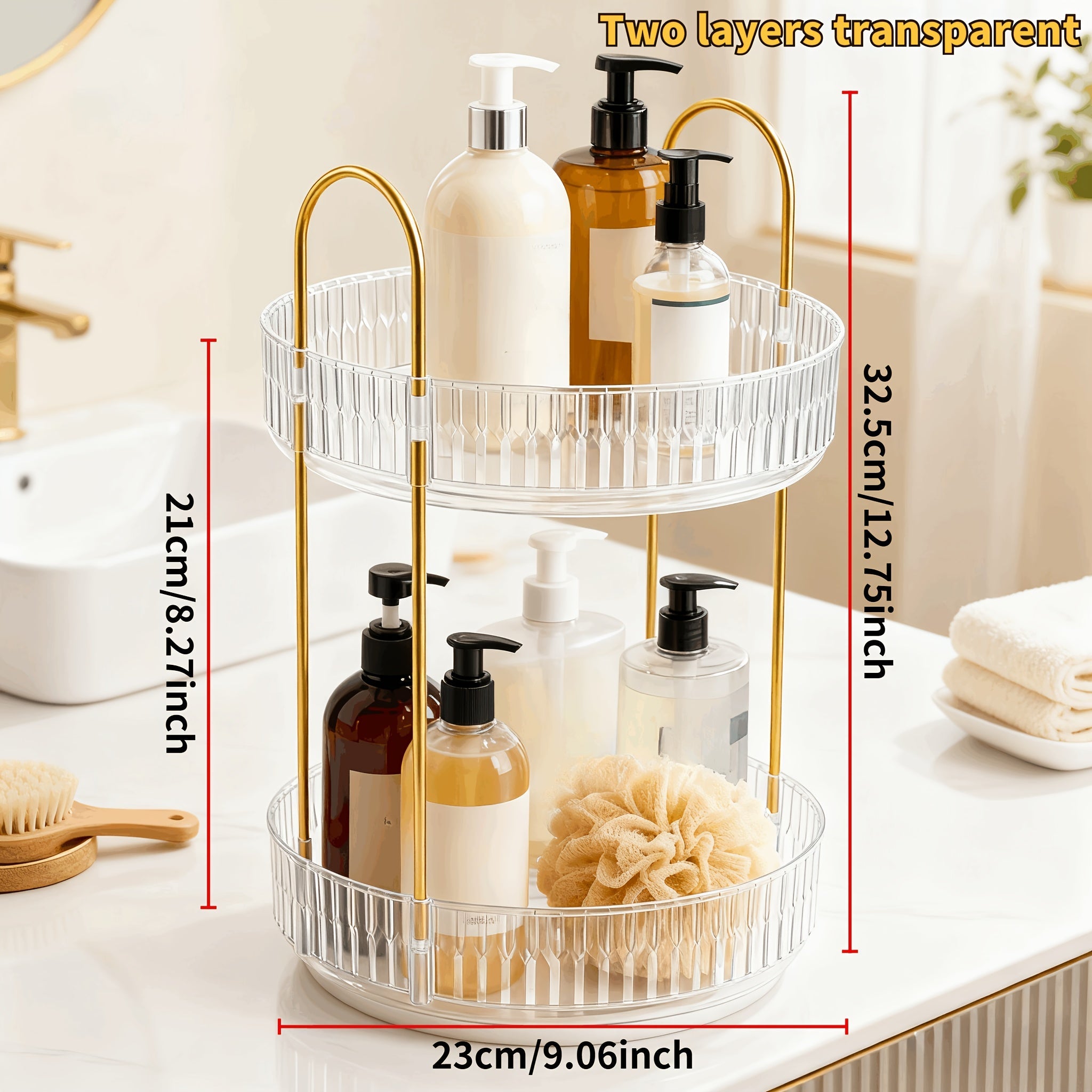 360 Rotating Makeup Organizer Skincare Storage Rack - Multi-Layer Detachable Cosmetic Organizer for Perfume, Lipstick, Skincare, Desktop Vanity Organizer for Bathroom & Bedroom