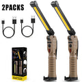 COB LED Work Light Magnetic Base Rechargeable USB 20000 Lumens 7 Modes 180¡ã Rotation Portable Hanging Flashlight with Built-in Battery Power Bank Function for Workshop Garage Car Repair 1/2/4 Pack