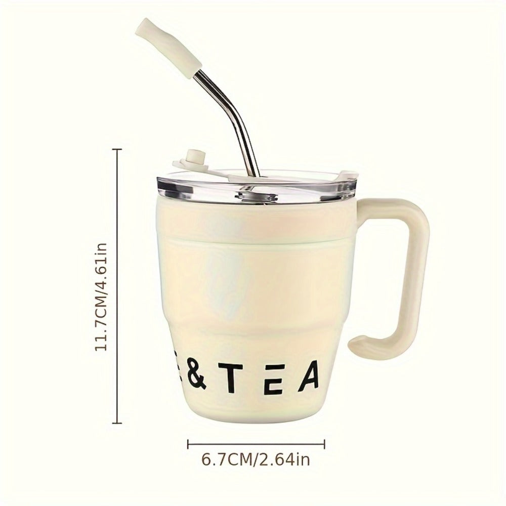 Insulated Stainless Steel Tumbler with Straw & Lid - 16oz Double Wall Vacuum BPA-Free Travel Mug for Hot & Cold Drinks
