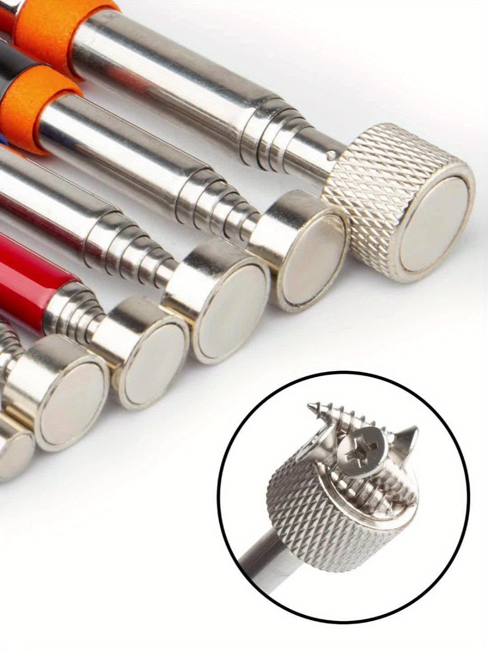 Magnetic Pickup Tool Set Telescopic Extendable - Multi-Strength Magnet Retrieval Tool for Small Metal Parts with Inspection Mirror Tray | 2 5 8 10 15 20 LB | Mechanic Garage Workshop Everyday Use