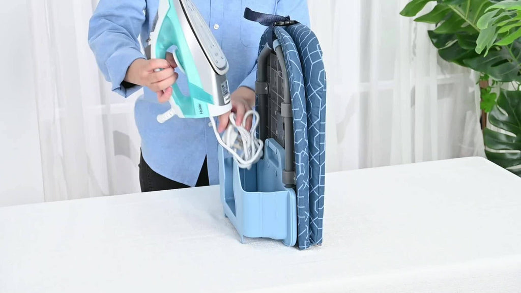 Tabletop Ironing Board with Iron Holder - Compact Portable Mini Ironing Board with Non-Slip Feet, Heat Resistant Cover, Space Saving Design for Small Spaces, Dorm, Travel - Pink