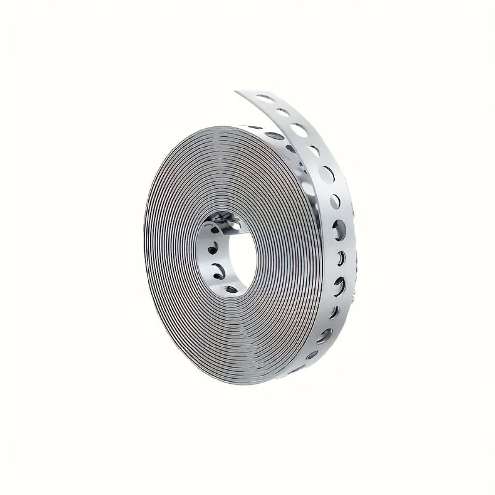 Galvanized Steel Pipe Support Bar with Pre-Drilled Holes - Heavy-Duty Corrosion-Resistant Hanging Rod for Plumbing HVAC Garage Workshop, Industrial Metal Tube Rack, 5m / 10m / 15m Options