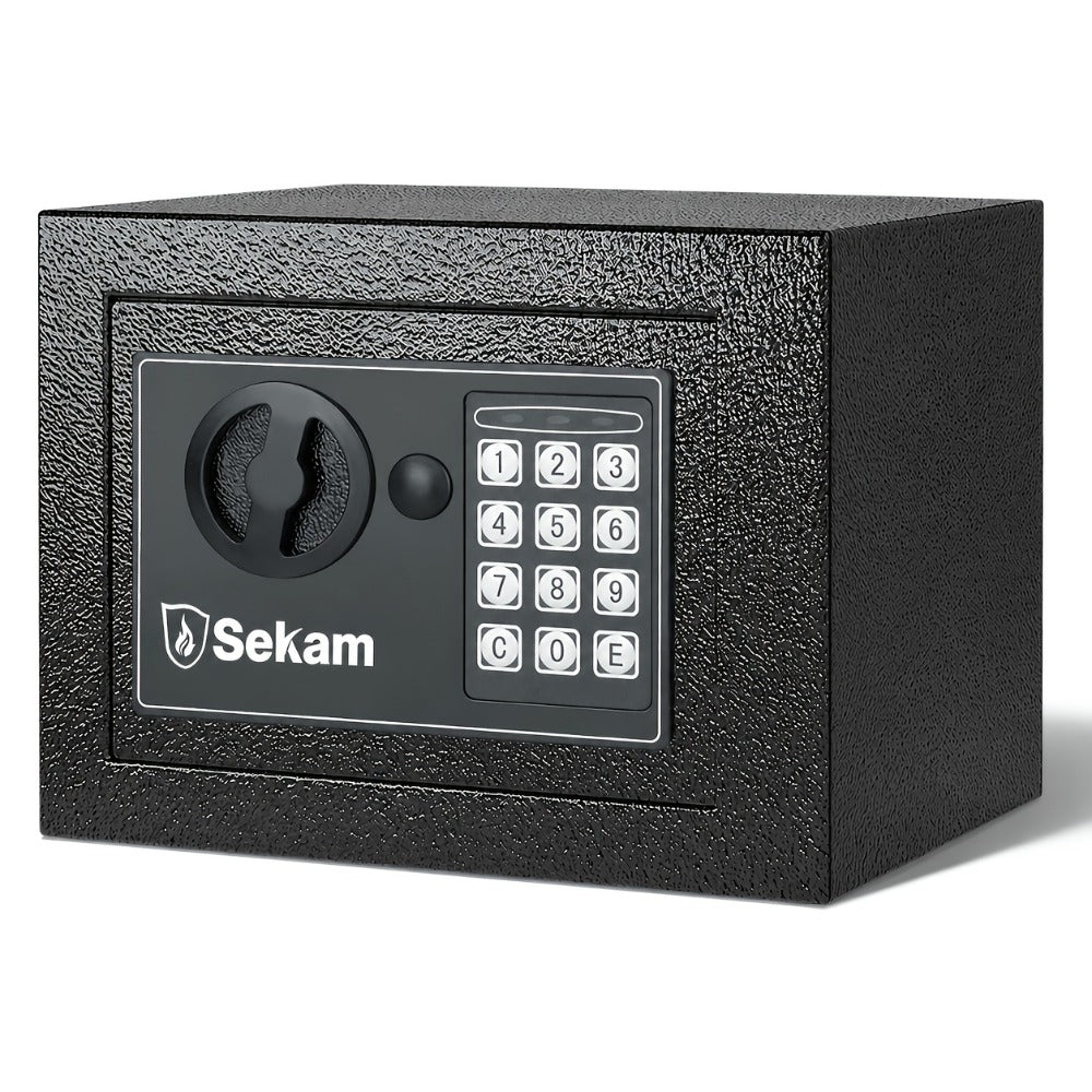 Fireproof Home Safe Box with Digital Keypad and Key Lock Heavy Duty Steel Security Safe for Money Documents Valuables Jewelry Passports 0.23 0.8 1.5 2.2 Cubic Feet Multiple Colors with Cash Bag