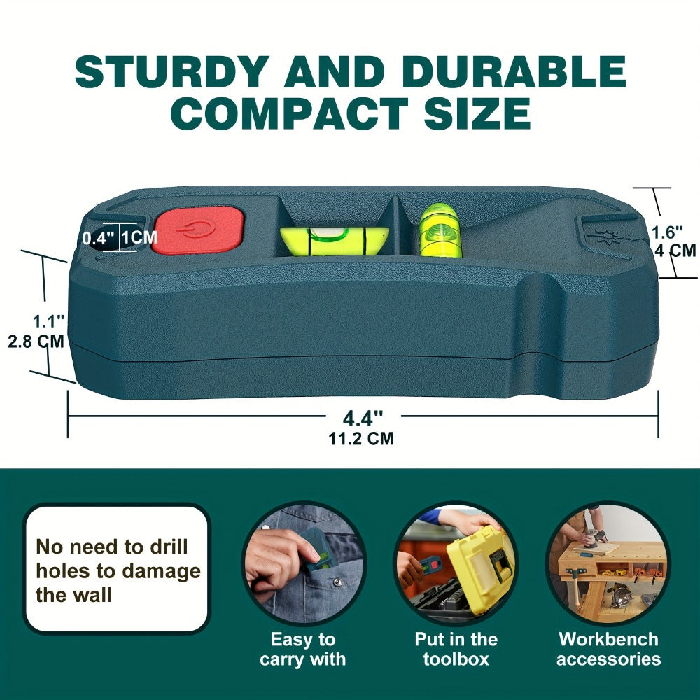 Magnetic Stud Finder with Laser Level ¨C High Brightness Laser Marker, Horizontal & Vertical Bubble Level, Wall Detector for Drywall & Wood, Nail Locator for Hanging Pictures & Home Renovation