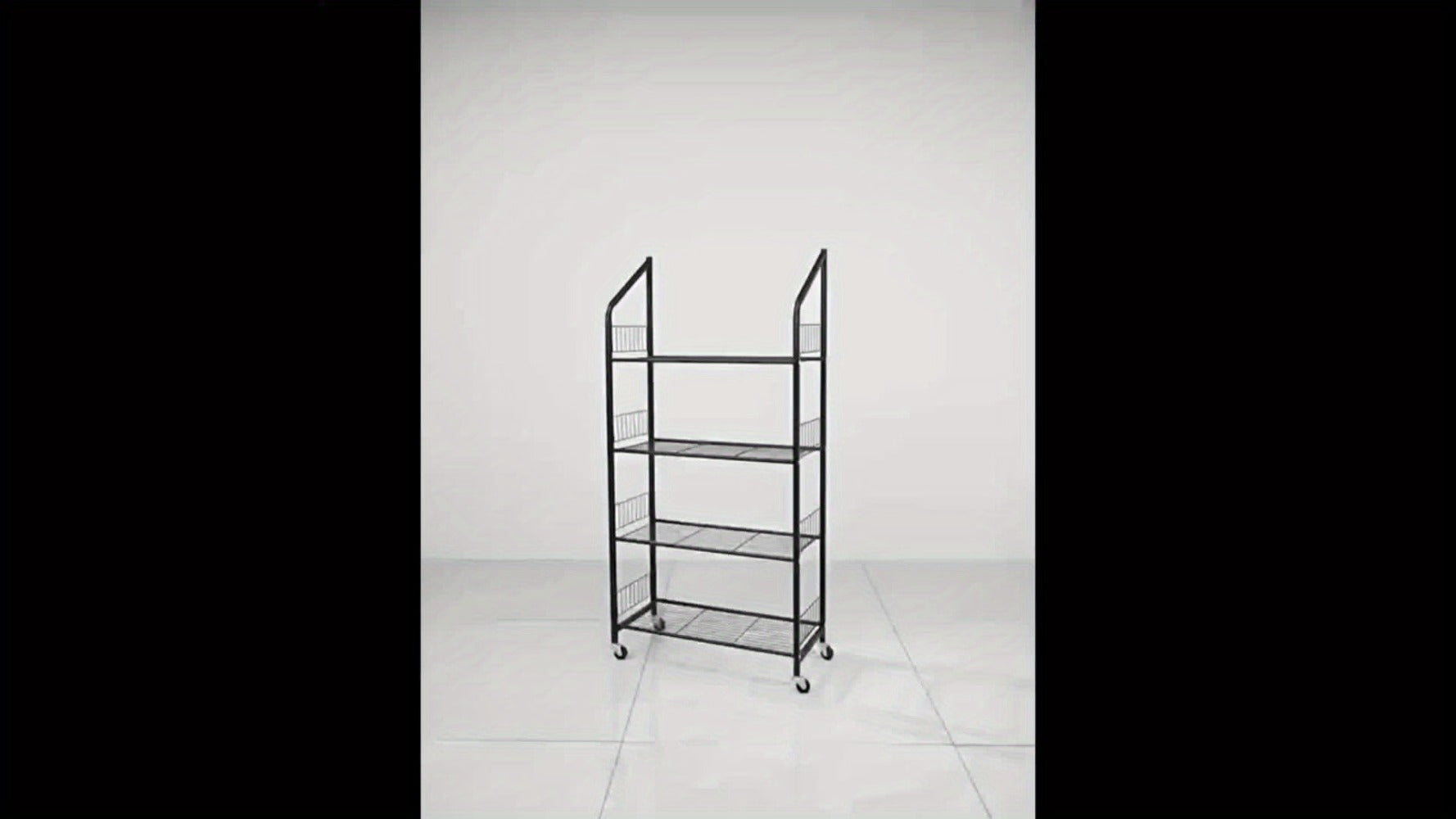 4-Tier Metal Display Rack with Wheels ¨C Rolling Floor Shelf for Kitchen, Store & Home Storage Organization