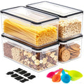 4-Pack Airtight Food Storage Containers with Lids 108oz BPA Free Kitchen Pantry Organizer Set with Spoons Pen Labels