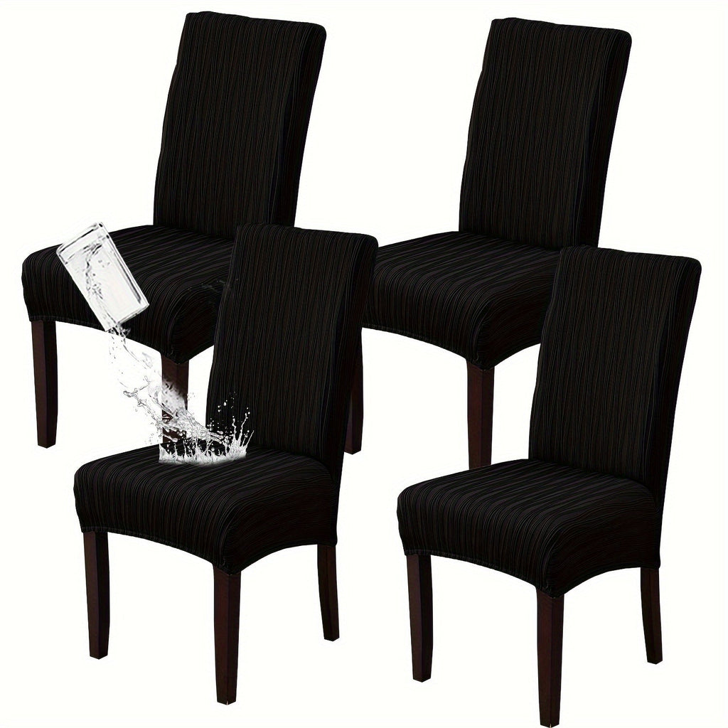 Dining Chair Covers Stretch Slipcovers Set of 4 or 6, Stain Resistant Removable Washable Chair Protector for Home Kitchen Restaurant Wedding, Spandex Jacquard Fabric, 7 Colors Available