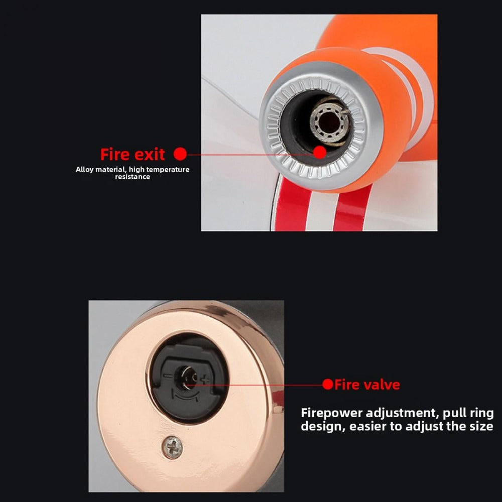 Bowling Ball Lighter Novelty Metal Torch Refillable Windproof Direct Inject Butane Igniter for Camping Grilling BBQ Candles Gift Decoration Silver White Orange Black Blue