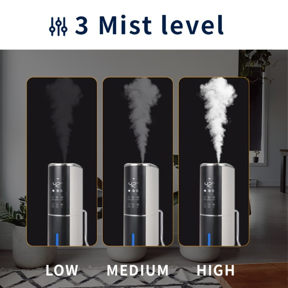 Cool Mist Humidifier 2.4 Gallon Top Fill with Smart Humidity Control Sleep Mode Soundwave Technology for Large Rooms Bedroom Office Plants 600ft2