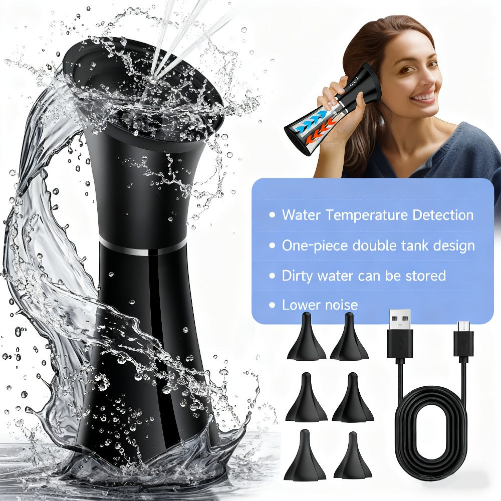 Electric Ear Wax Removal System ¨C Water-Powered Ear Irrigation Flusher, IPX7 Waterproof, Safe & Effective Ear Cleaning Tool for Wax Buildup