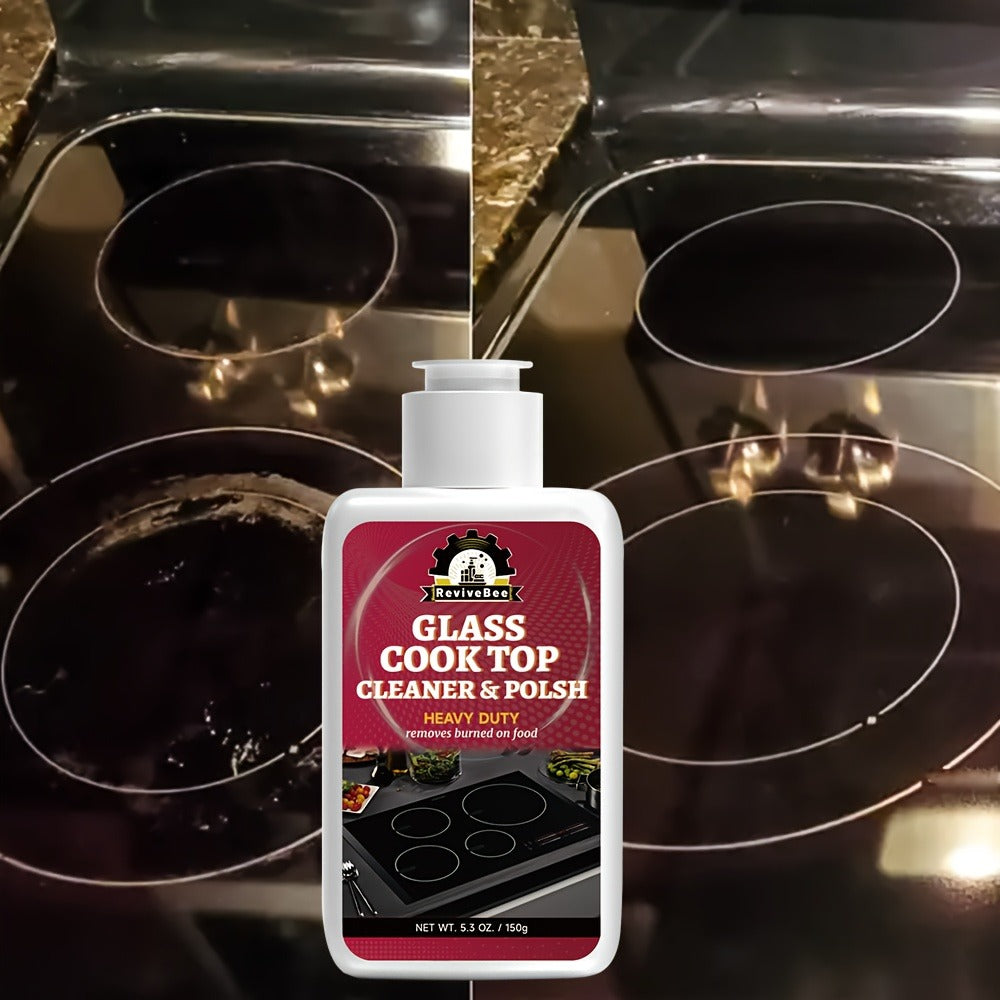 Ceramic Stove Cleaner Gel ¨C Fast-Acting Stovetop Cleaner Removes Burnt-On Grease & Stains Without Scratching, Non-Toxic Non-Irritating Formula for Glass Ceramic Cooktop, Kitchen Cleaning Essentials