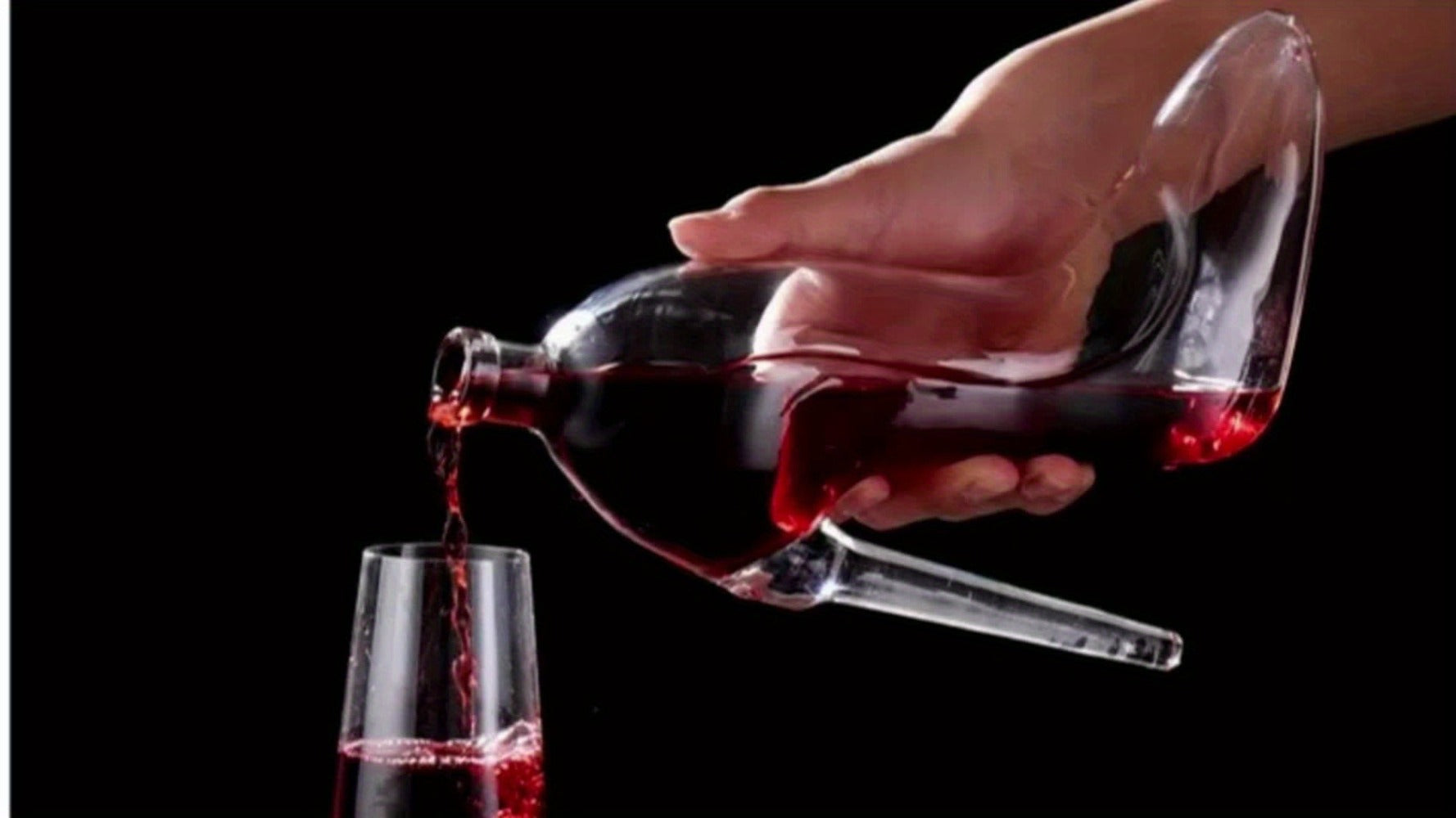 High Heel Shoe Decanter Crystal Glass with Stopper 26oz ¨C Handmade Lead-Free Transparent Wine Decanter for Kitchen Dining Decor, Valentine's Day & Holiday Gift