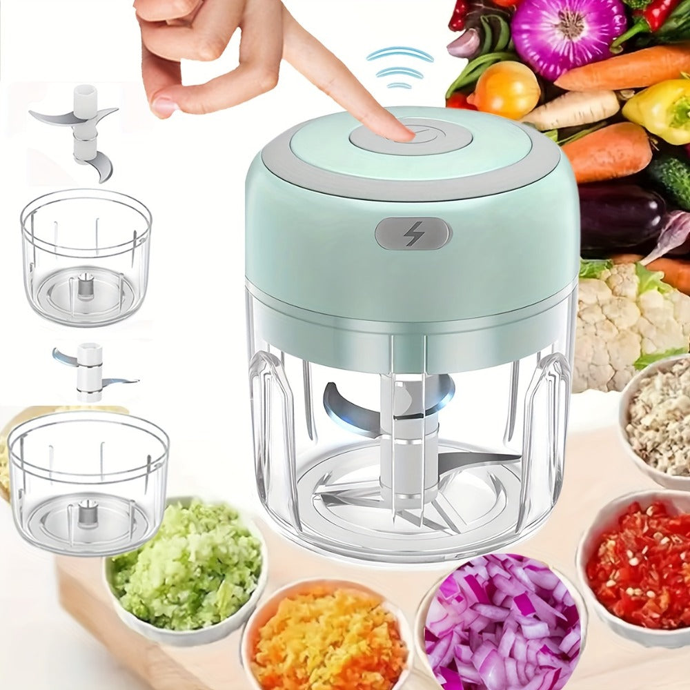 Mini Food Processor USB Rechargeable Electric Chopper 9.47oz ¨C Portable Wireless Meat Grinder & Blender for Garlic, Vegetables, Fruit, Ginger & Chili, Compact Kitchen Tool for Home Office Travel