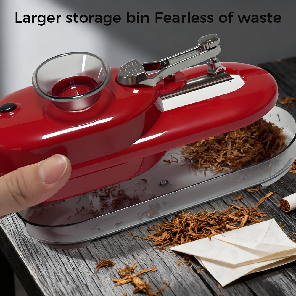 Electric Cigarette Rolling Machine Injector 2-in-1 Grind & Fill - 8mm & 6.5mm Interchangeable Tubes, Cleaning Brush & Tobacco Fork | 3 Colors | Easy to Use