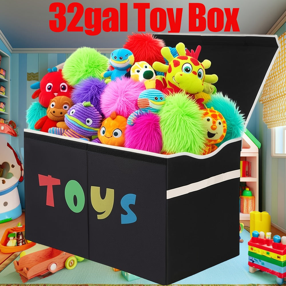 Extra Large Collapsible Kids Storage Chest with Lid ¨C 31.7 Gal Toy Box Organizer Bins for Boys Girls Bedroom Nursery Living Room
