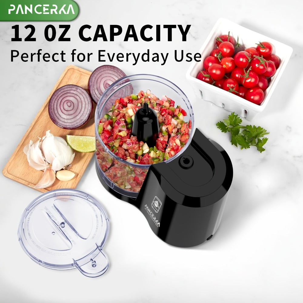 Electric Vegetable Chopper Food Processor - Mini Electric Food Chopper Blender for Kitchen, Baby Food Maker, Mixer Grinder for Dicing Mincing Puree, Black