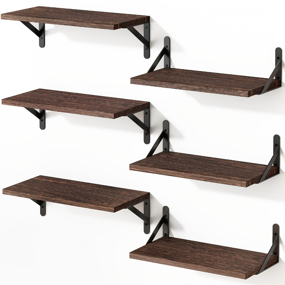 Floating Shelves for Wall ¨C 3 or 6pcs Heavy Duty Farmhouse Wall Shelves for Bedroom, Bathroom, Living Room & Kitchen Decor ¨C Long Ledge Shelf for Storage & Display (Multiple Colors & Sizes)
