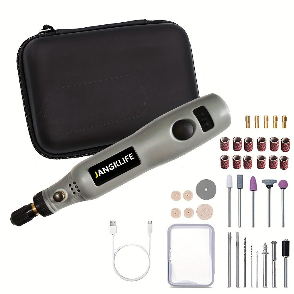 Cordless Rotary Tool Set Rechargeable Engraving Pen ¨C Adjustable Speed Electric Wood Carving Tool for Grinding Polishing Etching Cutting DIY Craft