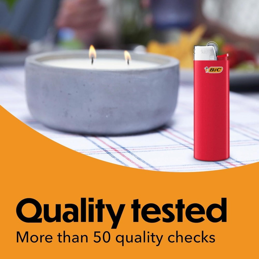 BIC Classic Pocket Lighters Bulk, Assorted Colors, Reliable Windproof Flame for Candles Fireplace Camping Grill, 4/6/8/10/20/25/50 Pack Value Set